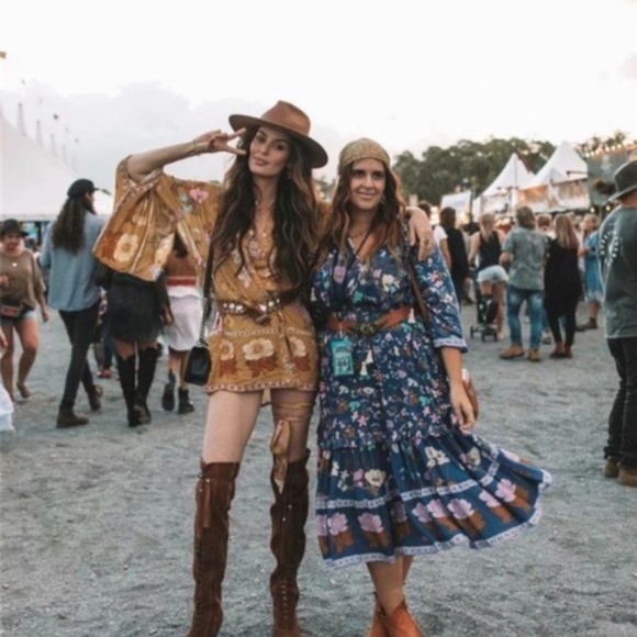 Boho Mustard Yellow Floral Print Kimono Cover up - Picture 5 of 7